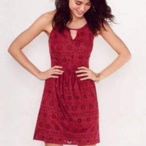 Lauren Conrad faux suede burgundy dress